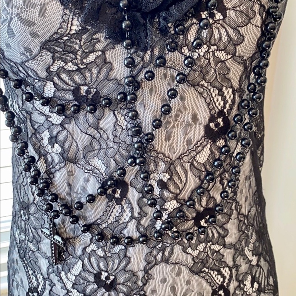 GIVENCHY black and white lace overlay dress - Picture 6 of 13